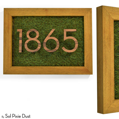 Aluminum & Solid Wood Iroko Frame Address Plaque With Aluminum Numbers