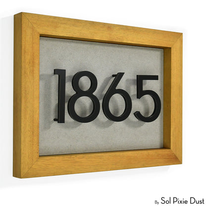 Aluminum & Solid Wood Iroko Frame Address Plaque With Aluminum Numbers