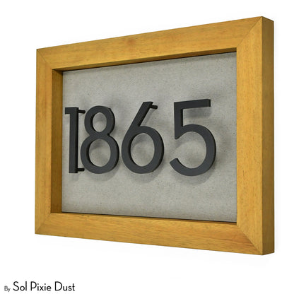Aluminum & Solid Wood Iroko Frame Address Plaque With Aluminum Numbers