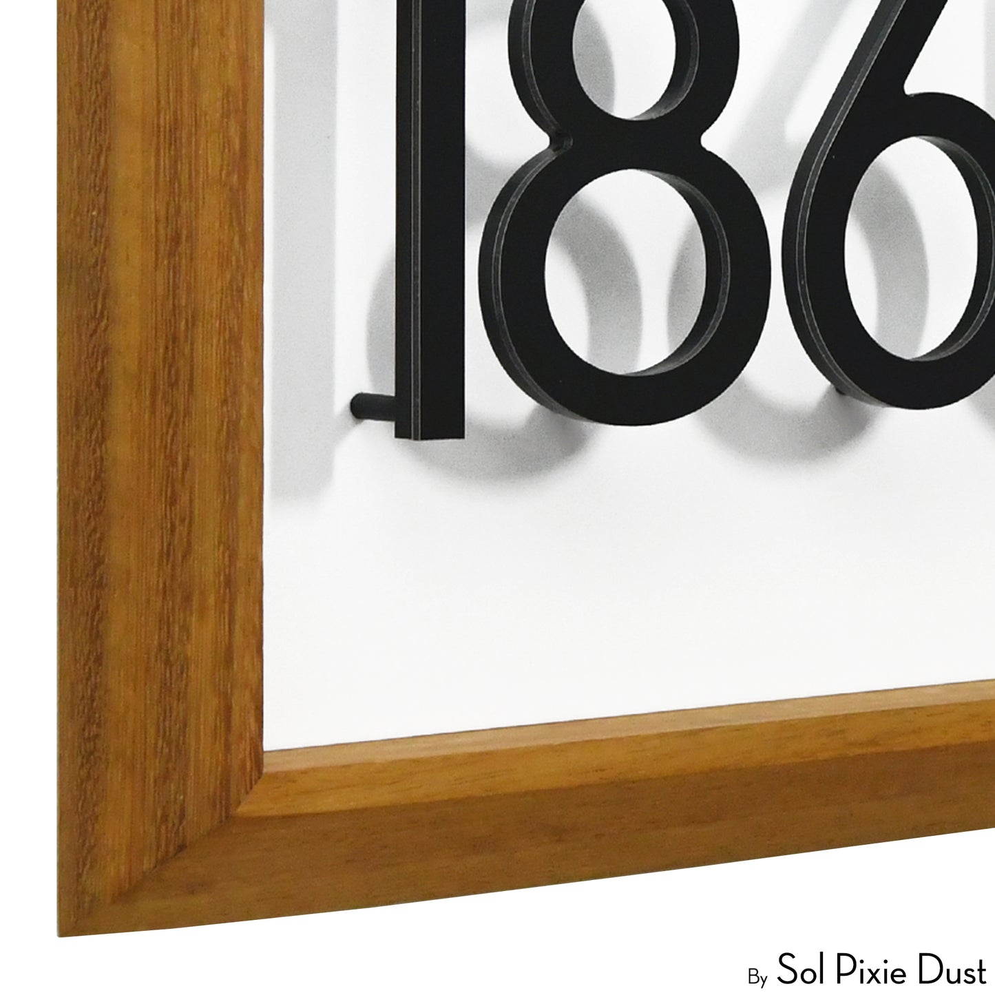 Aluminum & Solid Wood Iroko Frame Address Plaque With Aluminum Numbers