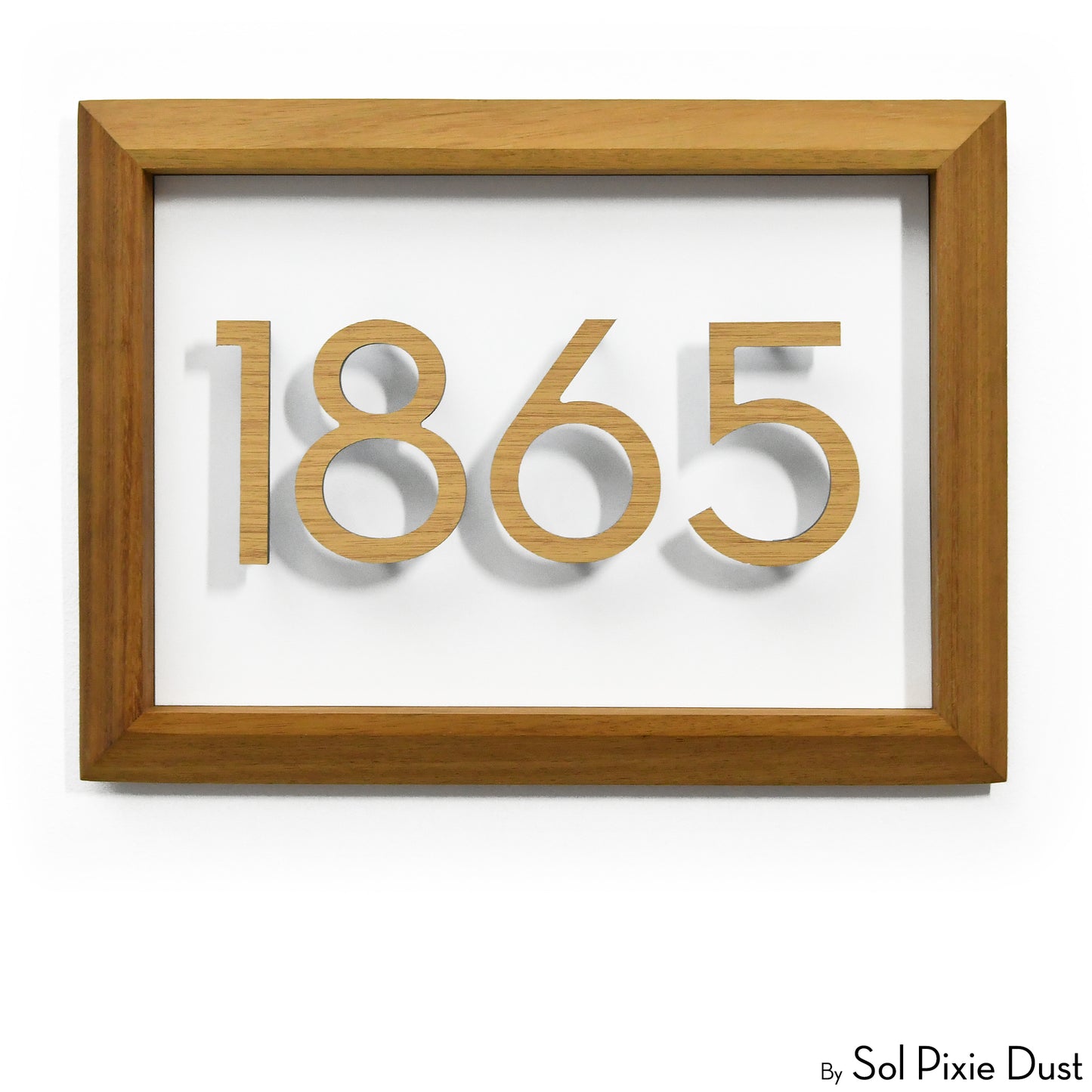 Aluminum & Solid Wood Iroko Frame Address Plaque With Aluminum Numbers