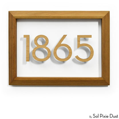 Aluminum & Solid Wood Iroko Frame Address Plaque With Aluminum Numbers