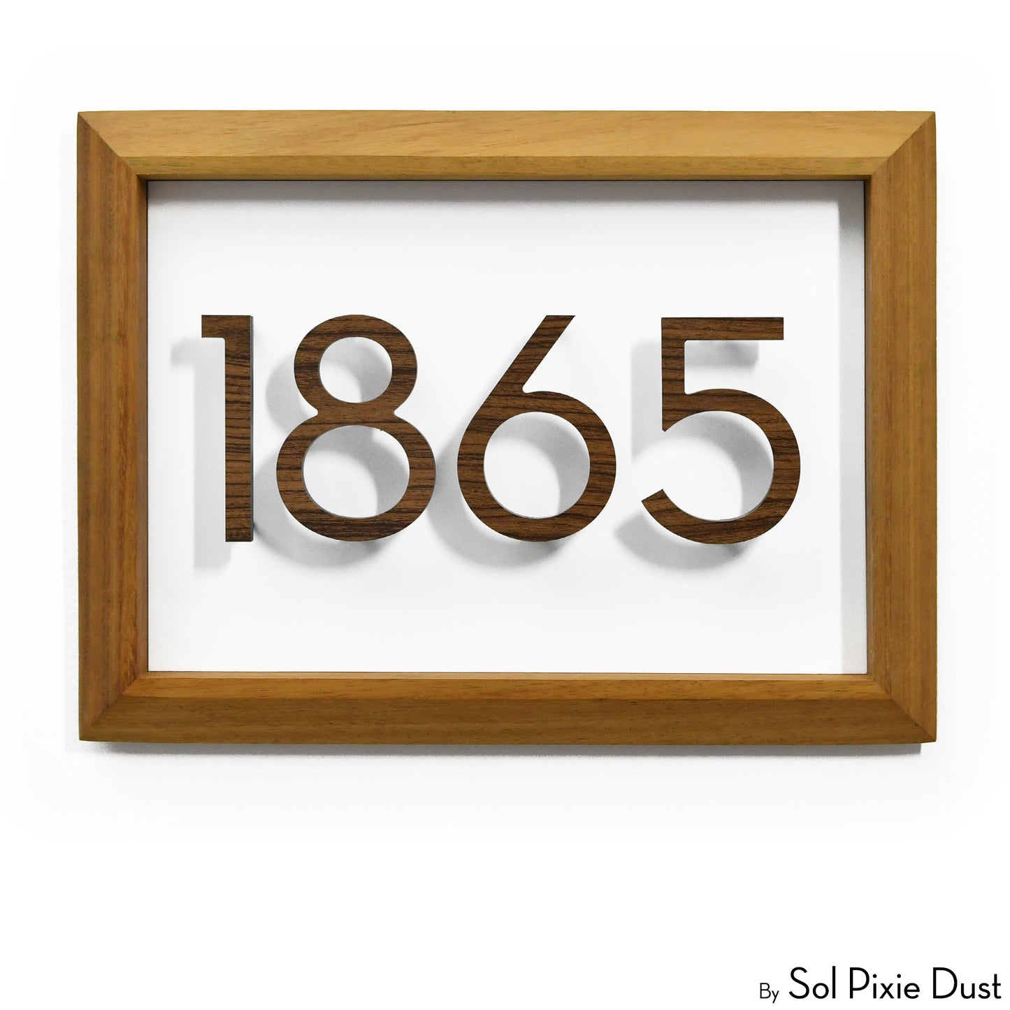 Aluminum & Solid Wood Iroko Frame Address Plaque With Aluminum Numbers