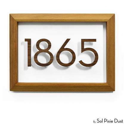 Aluminum & Solid Wood Iroko Frame Address Plaque With Aluminum Numbers