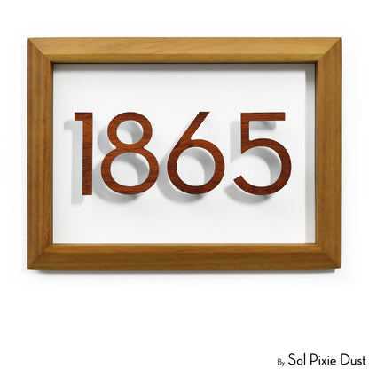 Aluminum & Solid Wood Iroko Frame Address Plaque With Aluminum Numbers
