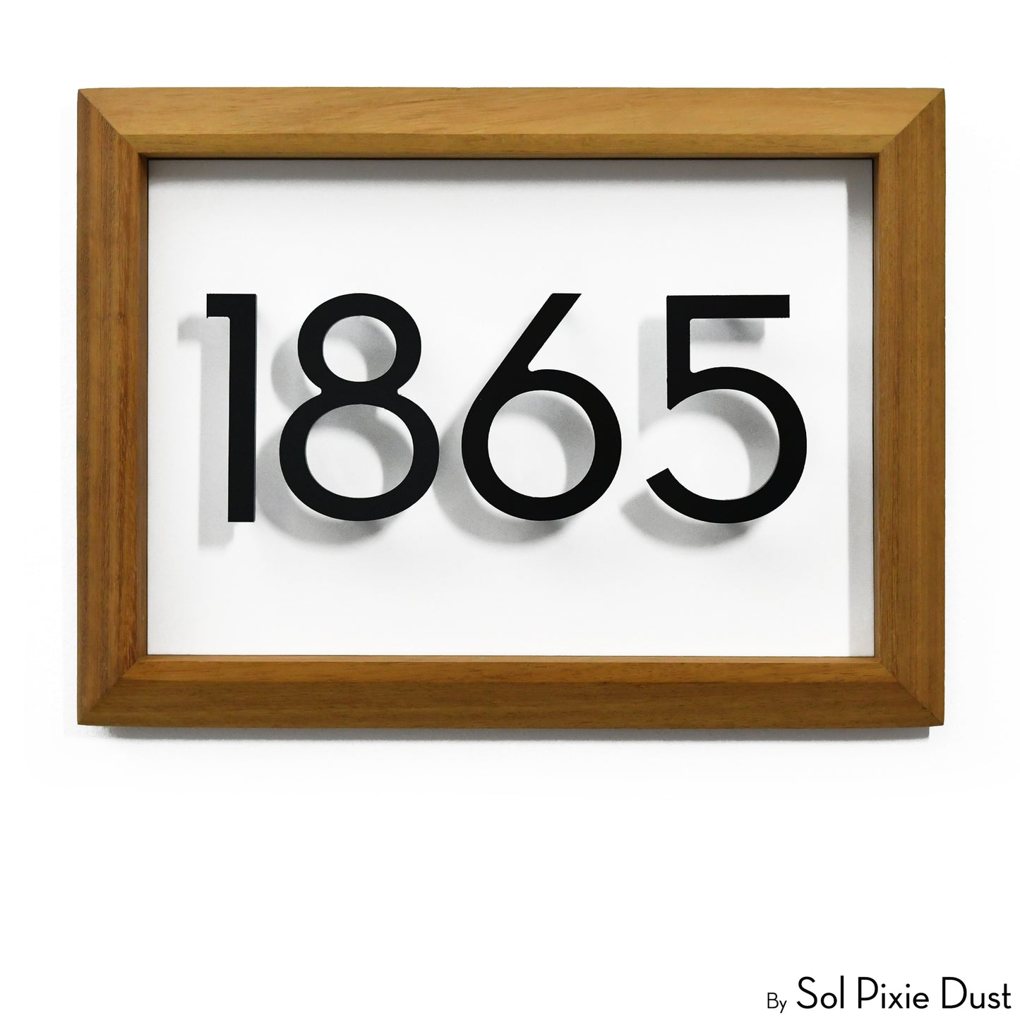 Aluminum & Solid Wood Iroko Frame Address Plaque With Aluminum Numbers
