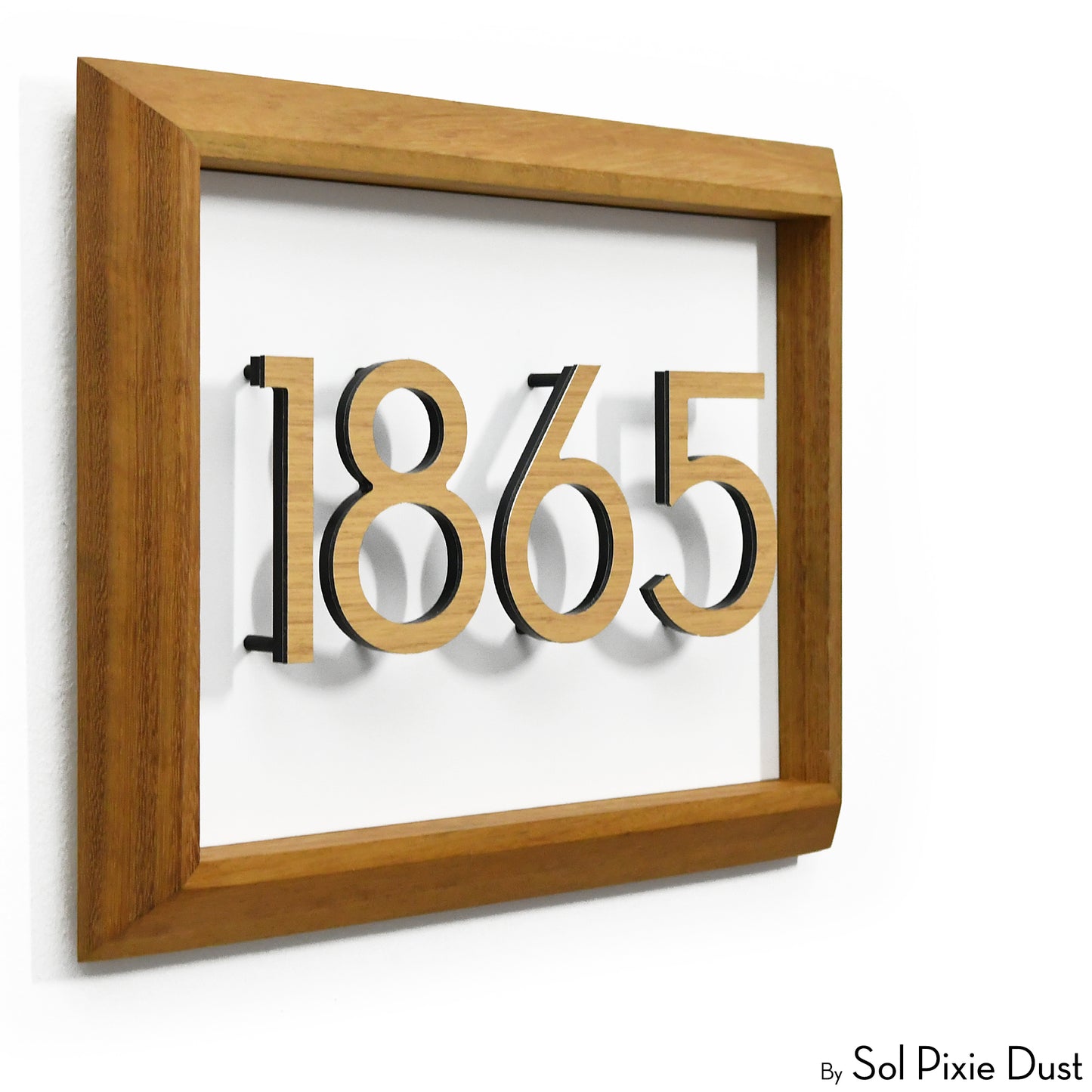 Aluminum & Solid Wood Iroko Frame Address Plaque With Aluminum Numbers
