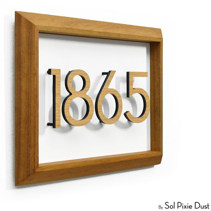 Aluminum & Solid Wood Iroko Frame Address Plaque With Aluminum Numbers