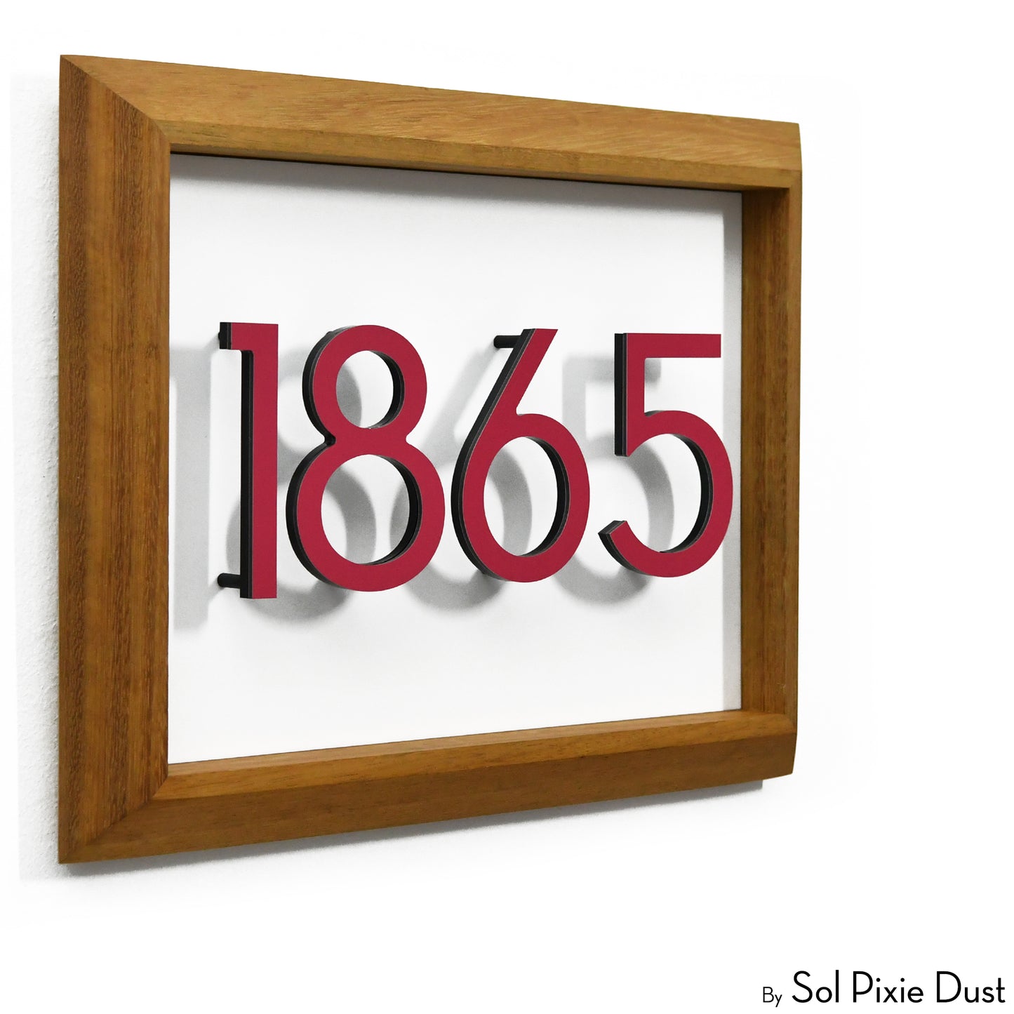 Aluminum & Solid Wood Iroko Frame Address Plaque With Aluminum Numbers