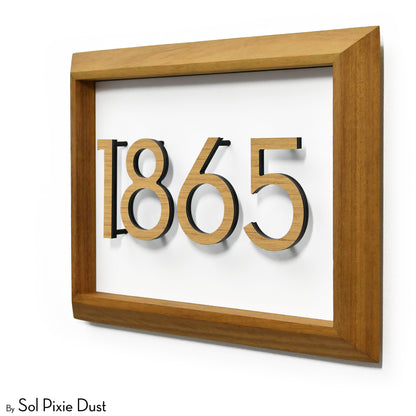 Aluminum & Solid Wood Iroko Frame Address Plaque With Aluminum Numbers