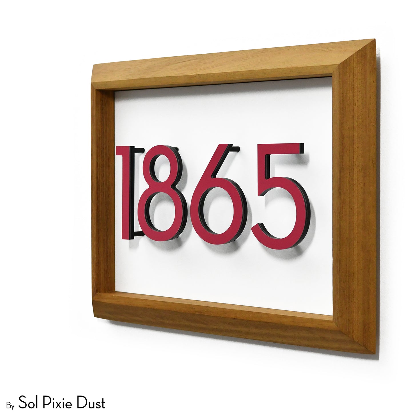 Aluminum & Solid Wood Iroko Frame Address Plaque With Aluminum Numbers