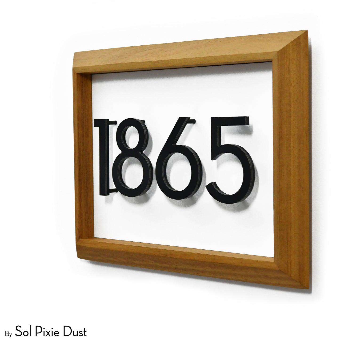 Aluminum & Solid Wood Iroko Frame Address Plaque With Aluminum Numbers