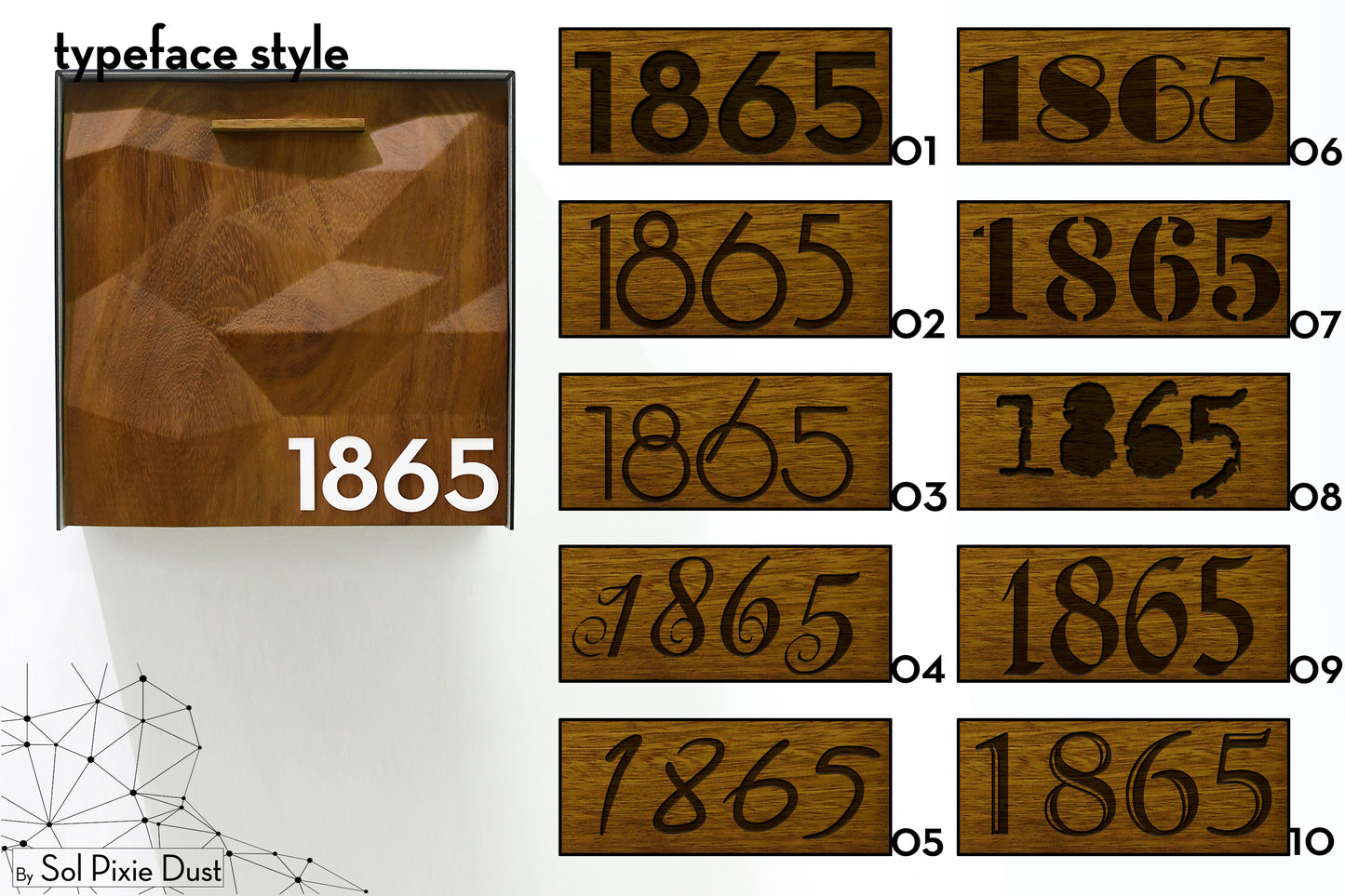 Type 1 - Wall Mounted Mailbox with Custom Door Styles & Body Colors